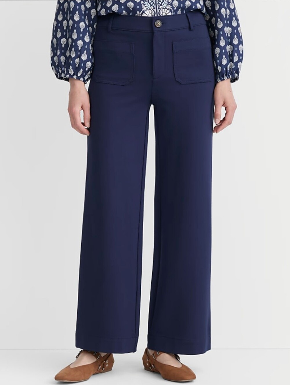 NWT Loft Petite Curvy Palmer Wide Leg Pants in Ponte 12P